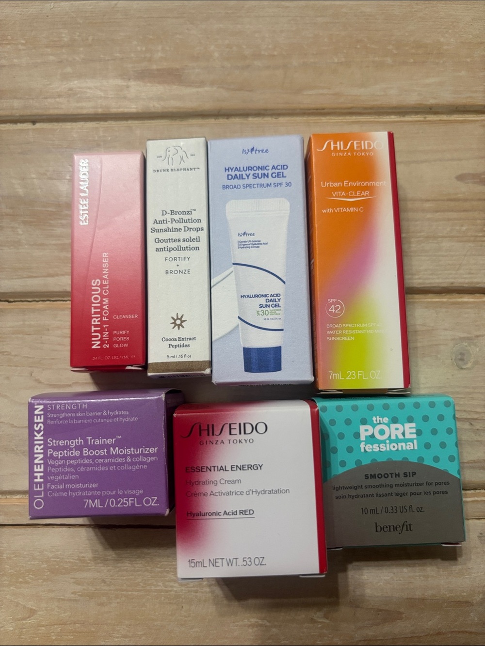 Shiseido Essential Energy Hydrating Cream and other skincare products